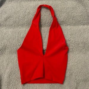 Zara Red Halter Crop Top